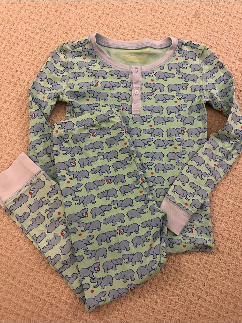 The Beaufort Bonnet Company Hippo Print Pajama Set